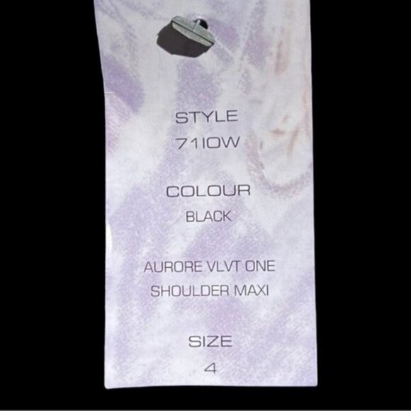 🌻NEW w.tag French Connection Black Velvet One Shoulder Maxi Dress Size 4 - Picture 13 of 13